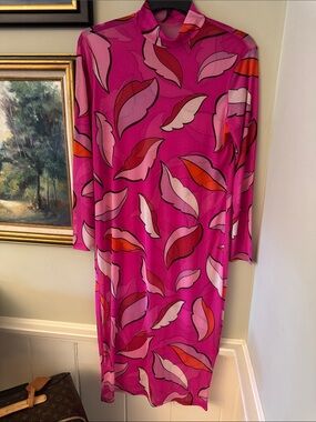 Sammy B Target Black History Month Collab Vibrant Pink Leaf-Print Midi Dress XL